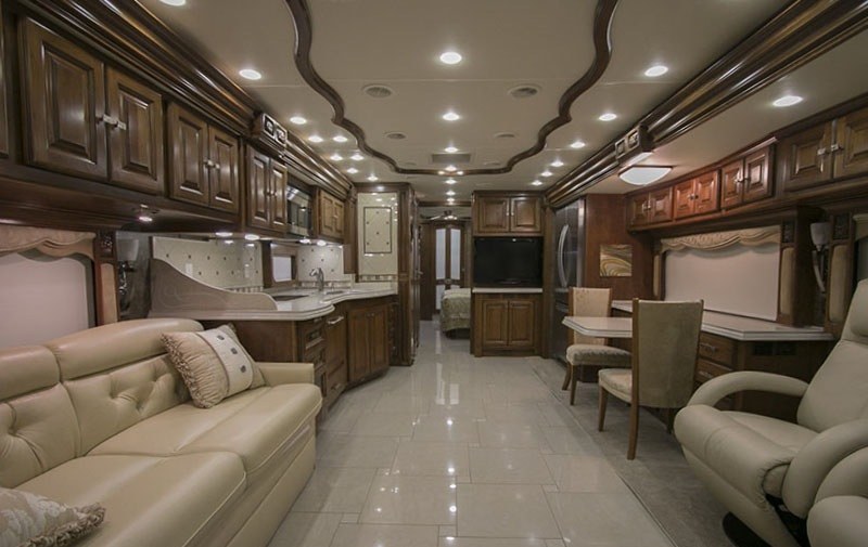 Living area and kitchen